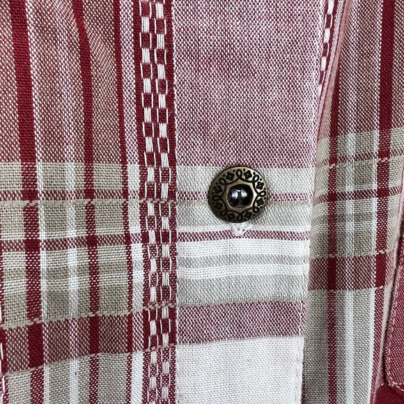 Alfred Dunner Woman Plus Size 20 Burnt Red Plaid Blouse Shirt Top Winter Cozy - Picture 6 of 9